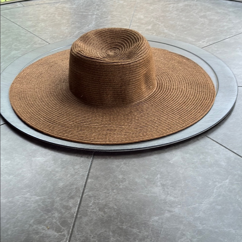 Elegant Brown Wide-Brim Hat